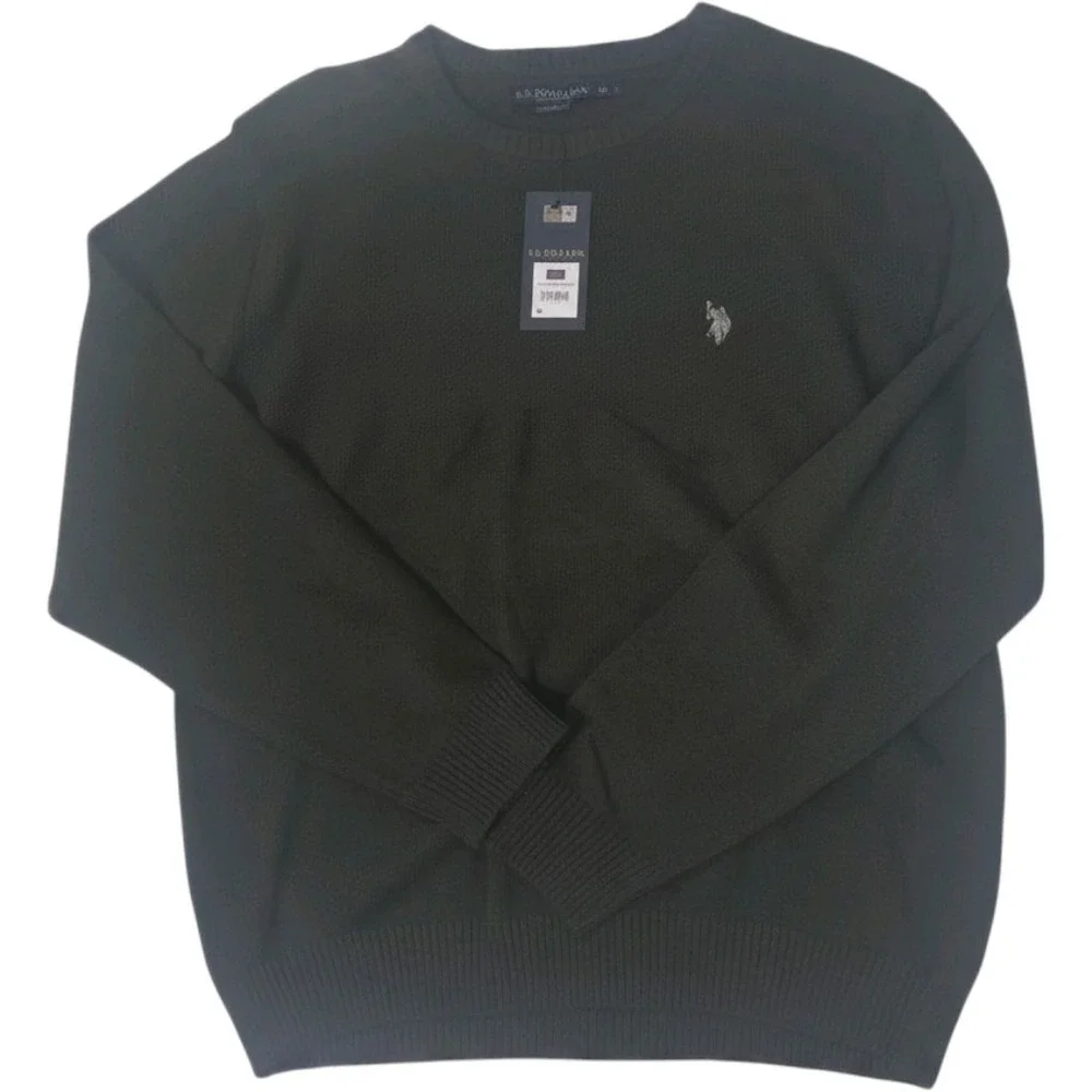 U.S. Polo ASSN. Men's Green Crew Neck Pullover Sweater‎ 2XL Long Sleeves